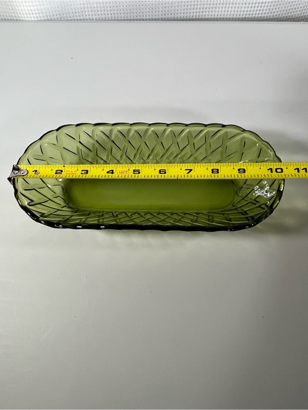 Indiana Glass Olive Green Pressed Glass Serving Dish - Picture 4 of 5